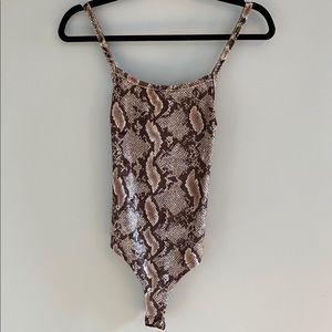 Fashion Nova Brown Snake Skin Bodysuit